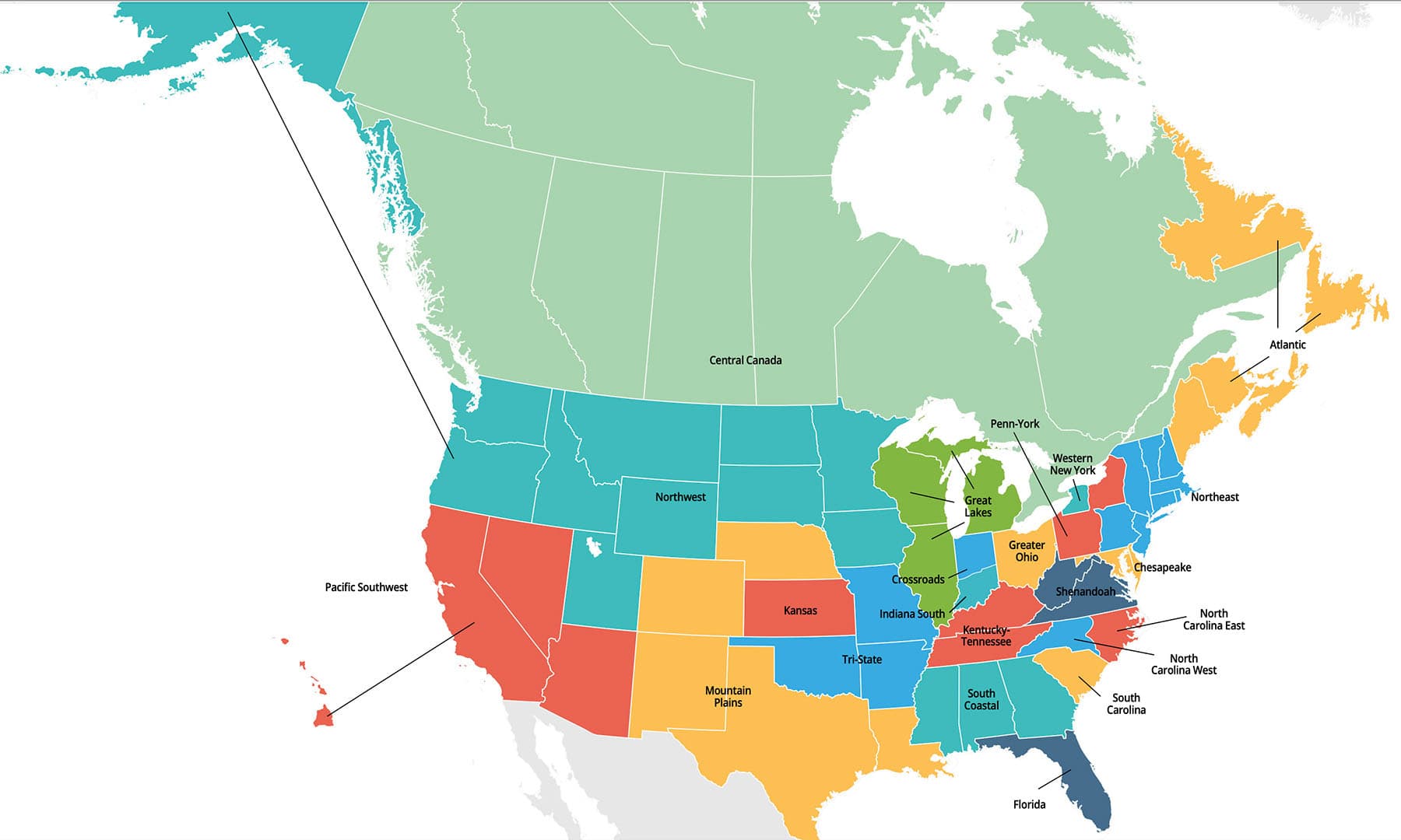 Wesleyan Church Districts Map